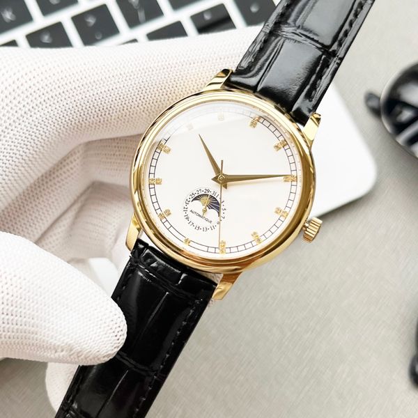 

mens watch 2824 movement automatic mechanical watches 40mm all stainless steel business wristwatch strap adjustable montre de luxe self-wind, Slivery;brown
