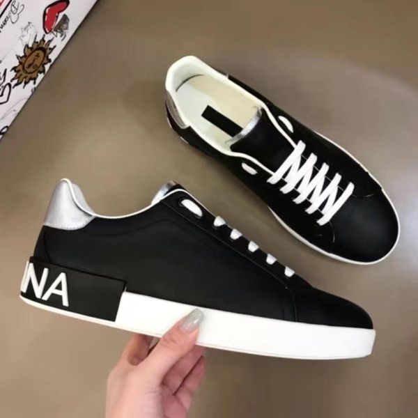 

luxury brand casual shoes designer letter men shoes women fashion and comfortable calf leather breathable low outdoor sports walking shoes, Black