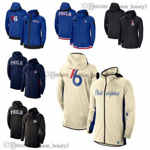 

mens philadelphia''76ers''basketball jacket autumn and winter hooded zippers hoody sweatshirt sweater cotton pullover ho, Black;brown