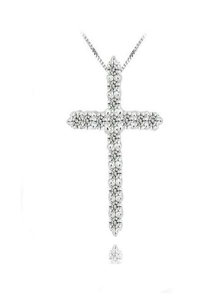 

925 silver cross pendant necklace925 sterling silver with luxury austria crystal3 layer platinum plated pendant necklaces8855760