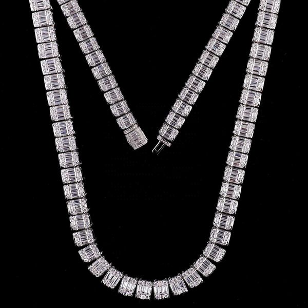 

925 silver iced out vvs1 moissanite tennis chain necklace