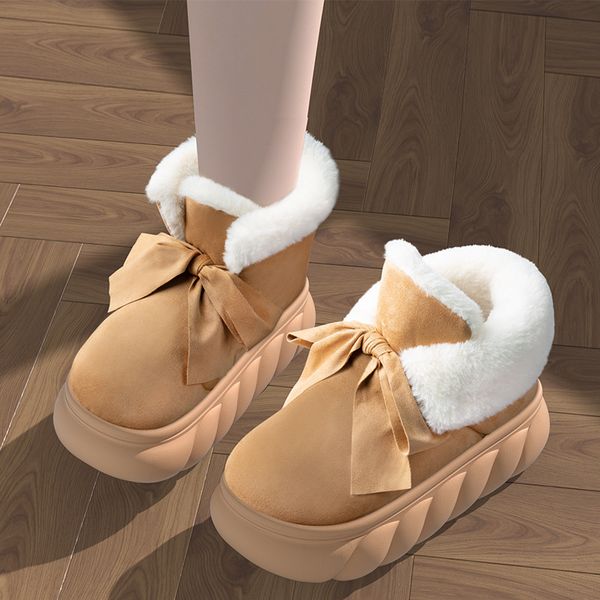 

boots women classic platform boot green pink white matte fur snow warm boots comfort winter designer, Black