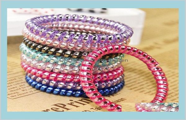 

ring telephone cord punk coil elastic band ties rope girls headwear accessories scrunchies w6xfx bands gymsr5574114, Pink