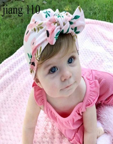 

new europe us baby hats bunny ear caps turban knot head wraps infant kids india hats ears cover childen floral print beanie h5401989797, Yellow