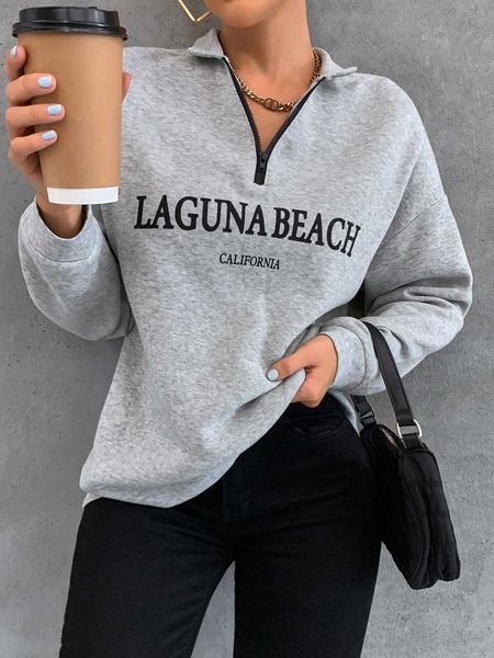 

marled letter shoulder sweatshirt, White;black