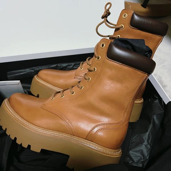 

ankle boots british style designer womens shoes doc martens platform fashion martin boot lace up cowskin motorcycle combat booties quality l, Black
