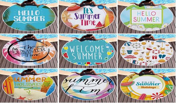 

round beach towel 3d printed tassel seaside blanket yoga mat circular outdoor picnic mats ladies bath towels summer 150150cm 05026315026