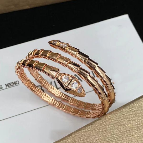 

Luxury Bracelet Gold Bangle Designer Jewelry for Women Rise Gold Silver Open Adjustable Snake Bracelets Diamond Cuff Moissanite Jewelrys Designers Mens Party
