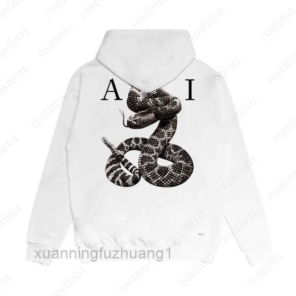 

designer amirs mens graphic hoodies womens hoody sweatshirts long term fashion brand giant snake printed amari cotton sweater varsity clothi, Black