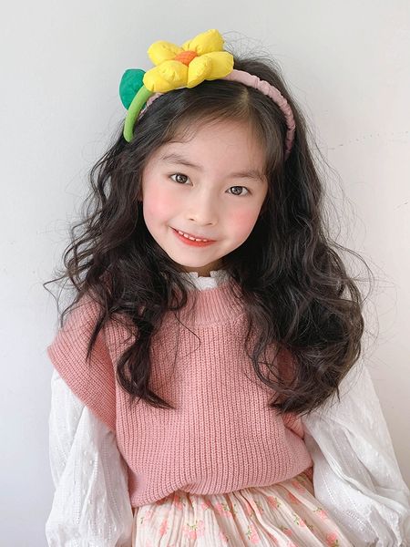

new korean sweet flower bezel hairbands headbands for women girls kids children hoop for party decorate headwear accessories, Silver