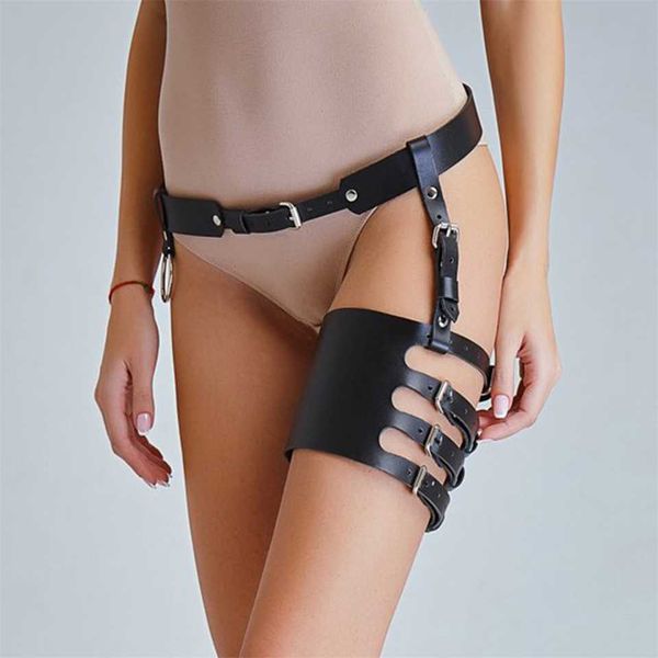

punk thigh strap leg loop belt integrated leather pants 60% off outlet sale
