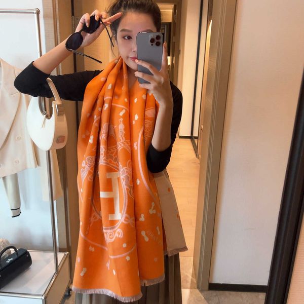 

autumn and winter 2022 new fashion versatile h-letter cashmere scarf women's double sided thickened air conditioned room long shawl, Blue;gray