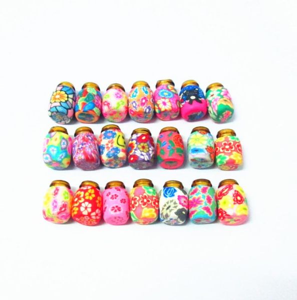 

05ml handmade polymer clay perfume bottle with corkempty small cork glass bottlefimo pendant fragrance jewelry bottle essential7214558