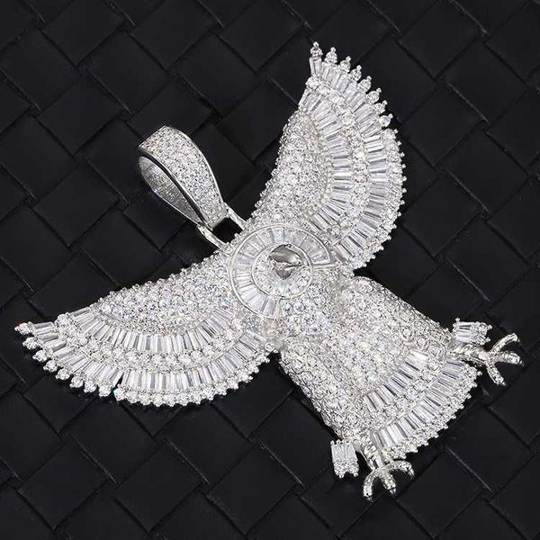 

fashion eagle pendant 3a+ cz cubic zirconia diamonds iced out pendant gold plated copper for hip hop men, Silver