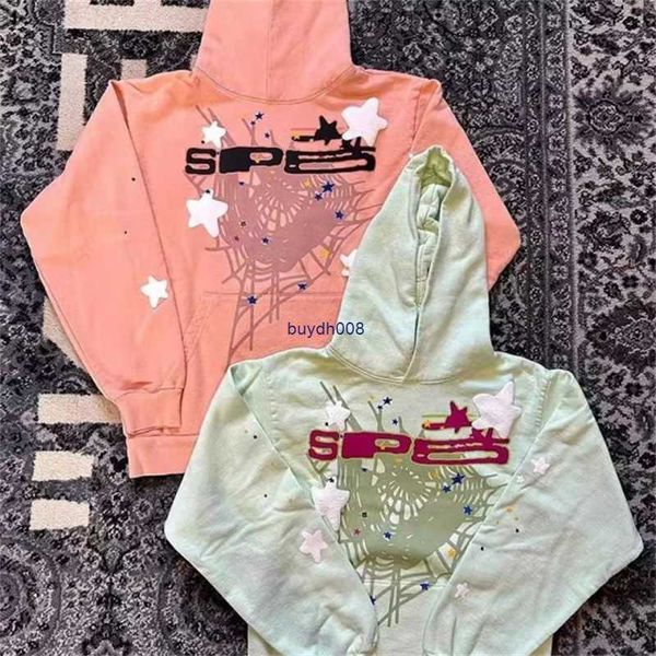 

men's hoodies sweatshirts 555555star letter foam print high street 1 premium hoodie for men and women, Black