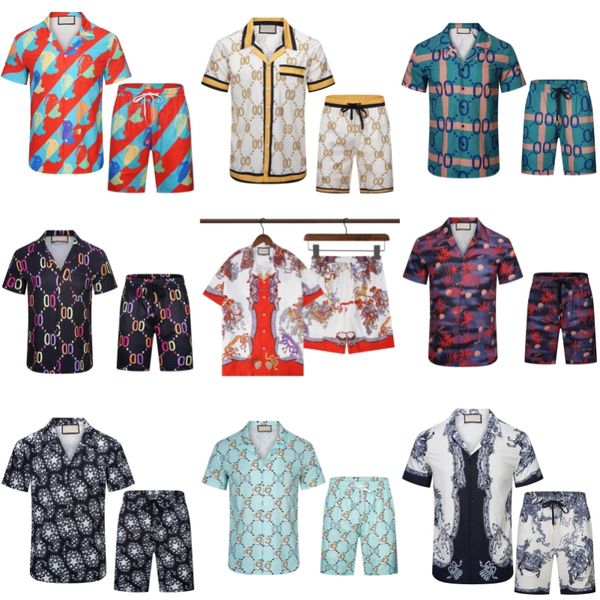 

designer shirts mens shirts fashion letter silk bowling shirt casual shirts men slim fit short sleeve dress shirt asian size -3xl, White;black