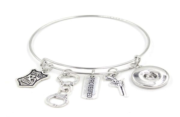 

new arrival wholesale fashion diy interchangeable snap jewelry police dept police bracelets bangles snap bracelet police gifts3057568, Golden;silver