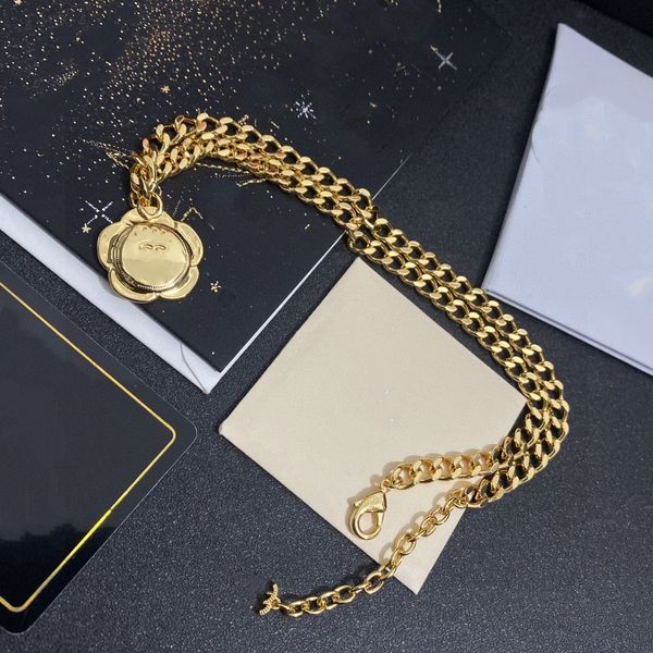 

personality designer c-letter pendant necklaces trendy chain crysatal choker brand channel necklaces for women wedding ccity party jewelry c, Silver