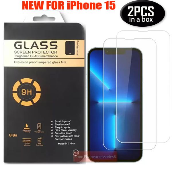 

2 pack 0.3mm tempered glass phone screen protector for iphone15 iphone 15 12 11 pro max xr xs 8 7 6 6s plus samsung a13 a23 a33 a53 a73 s21