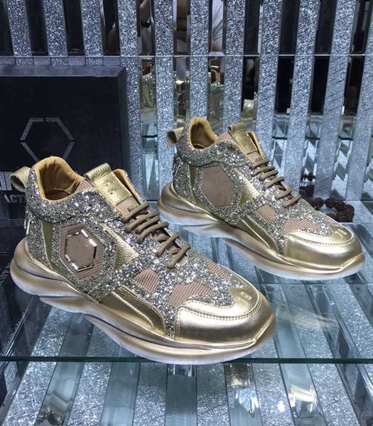 

luxury design brand designer genuine leather men's 2022 new pp summer daddy shoes fashion casual shoes mid versatile sports thick sole, Black