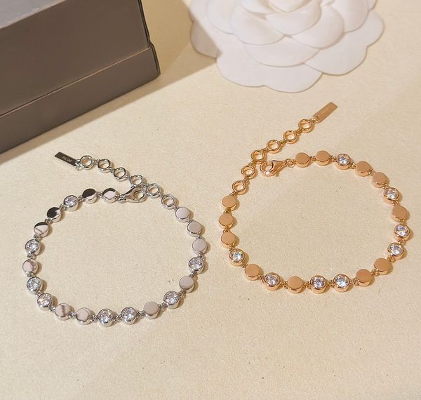 

luxury brand designer bracelets bangle s925 sterling silver 14k gold plated round bead chain bracelet for women jewelry party gift, Black