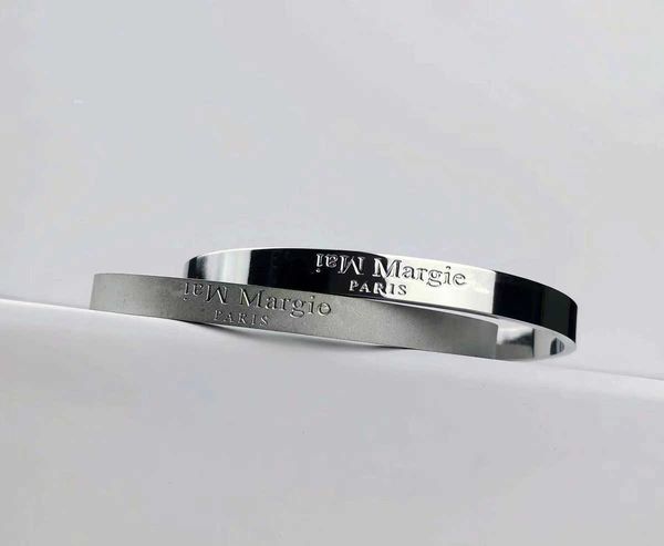 

mmm style letter reversed steel open frosted bracelet couple fashion accessories, Golden;silver