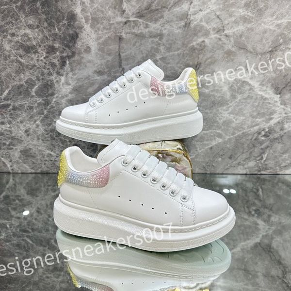 

2023 new r women mens casual shoe fashion colorful crystal woman flats runway platform lace up trainers sneakers xsd230402, Black