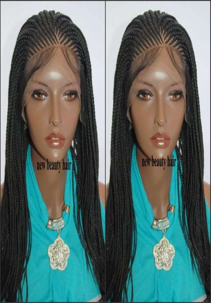 

fashion perruque box braids wig handtied cornorw braids wig for black women synthetic lace front braiding hair wig natural hairlin4687565