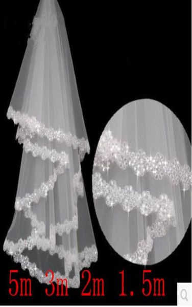 

beautiful wedding veils appliqued crystal soft tulle bridal veil white 15 2 3 5 m bridal accessories7762010, Black
