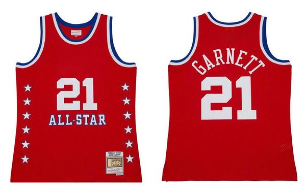 

stitched basketball jersey kevin garnett 2003 2009 all-star mitchell and ness men women youth s-6xl jerseys, Black;red