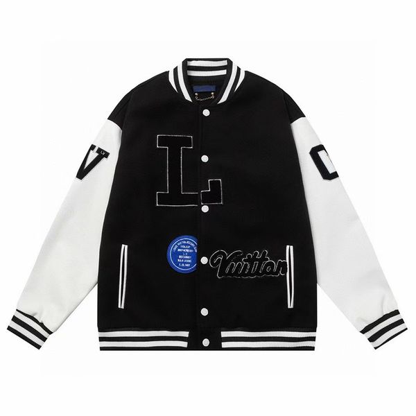 

mens jackets mens varsity leather baseball jacket men women vintage embroidery letter patchwork college coats hip hop bomber coat, Black;brown