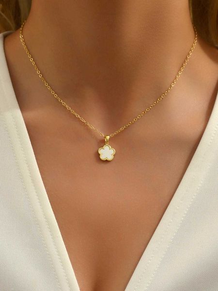 

women's fashion accessories flower pendant necklace, Silver
