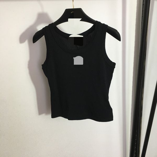 

716 2023 autumn runway summer brand same style sweater sleeveless crew neck beads black fashion clothes womens meiyi20234744, White;black