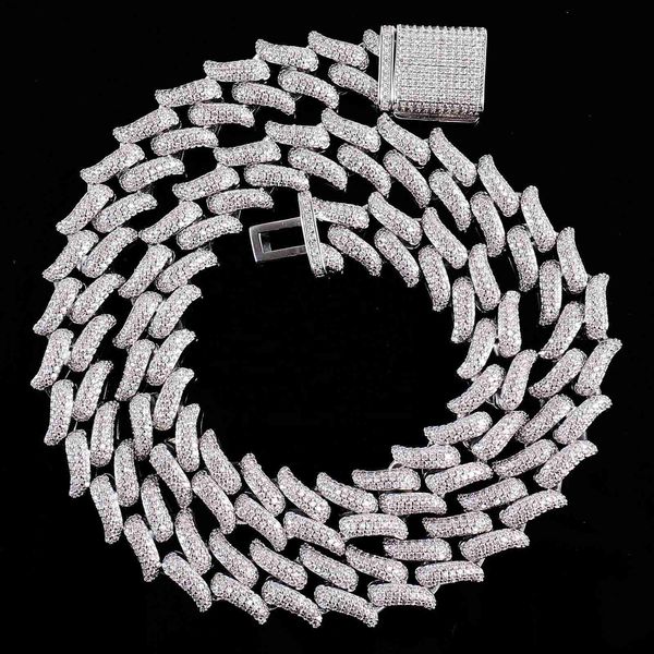 

15mm 925 sterling silver chain moissanite miami cuban link