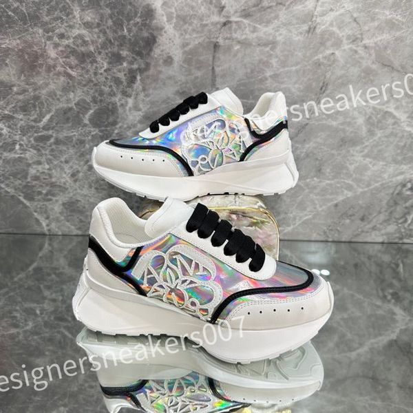 

2023 new luxury designer women mens casual shoes fashion genuine leather mixed color woman trainers sneakers flats loafers female footwear x, Black