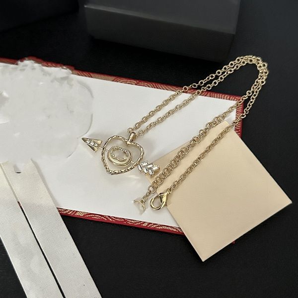 

personality designer c-letter pendant necklaces trendy chain crysatal choker brand channel necklaces for women wedding ccity party jewelry c, Silver