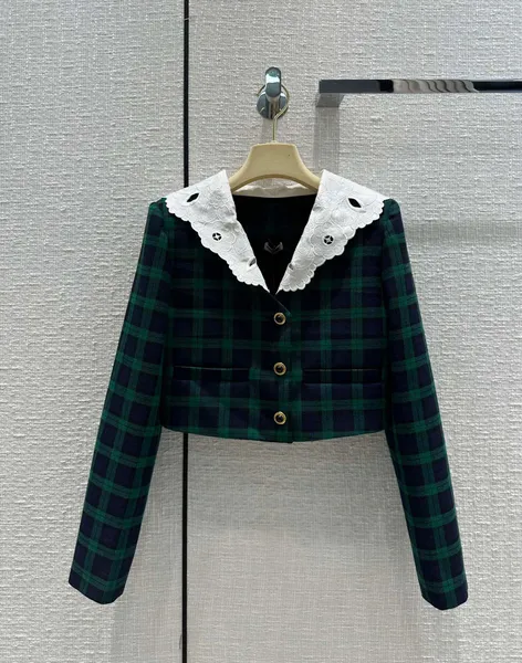 

Women' Sweaters women vintage designer tweed blazer jacket coat female milan runway dress causal long sleeve tops clothing suit a80 E9IO, Blue
