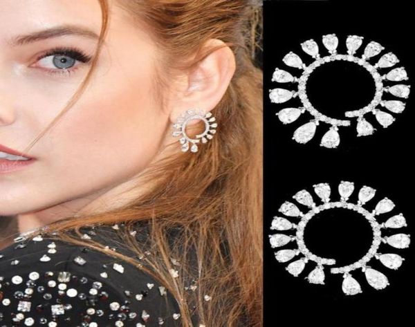 

siscathy charms women girls earrings luxury goegeous cubic zirconia statement stud earrings jewelry party wedding accessories1404369, Golden;silver