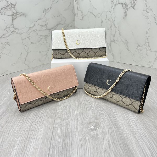 

crossbody bag designer bag womens fashion leather shoulder bag temperament chain bag vintage letter card bag wallet 546585