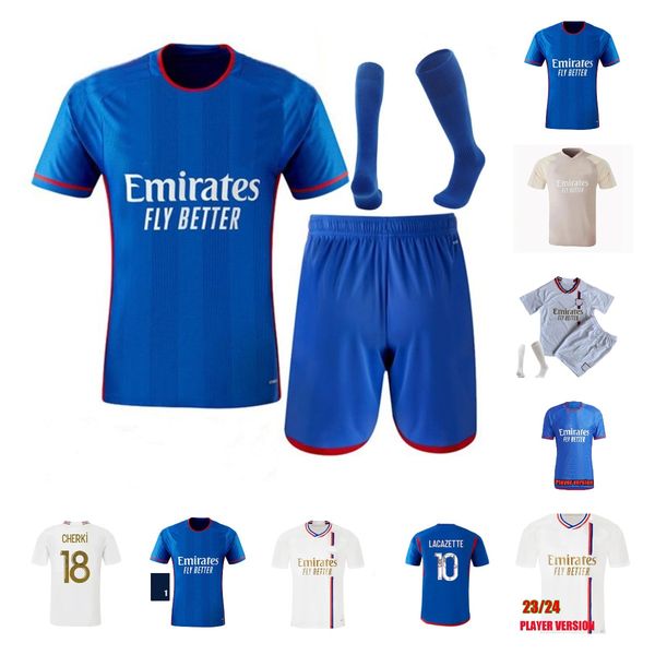 

23 24 lyon soccer jerseys dembele ol faivre cherki toko ekambi maillot de foot 2023 2024 olympique aouar lyonnais football shirt traore fans, Black;yellow