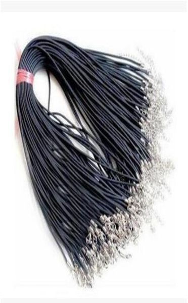 

black wax leather necklace 45cm cord string rope extender chain with lobster clasp diy fashion jewelry component3616157, White;red