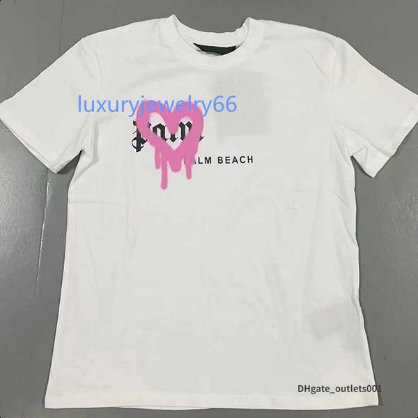 

23ss men's tshirts t shirt palms palmangel city designer limited inkjet graffiti letter printing men's women's sailboat short, White;black