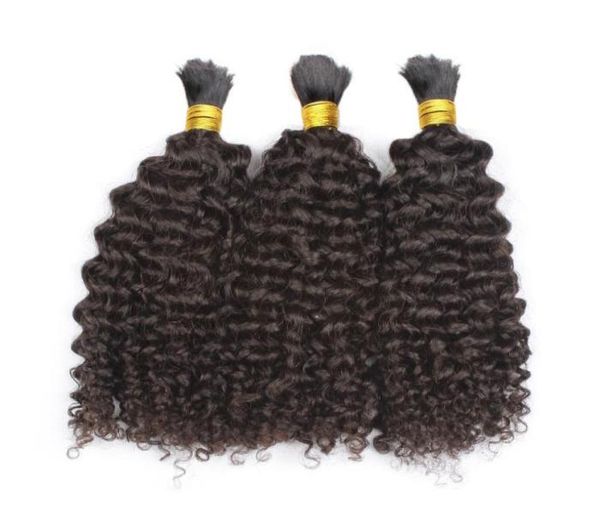 

bulk hair for braiding mongolian afro kinky curly bulks hair extensions no attachment3566778, Black