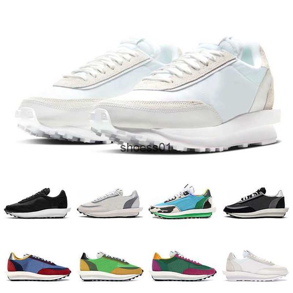 

green gusto running shoes for men women waffle nylon back white grey pine varsity blue green pink trainers sport sneakers, Black