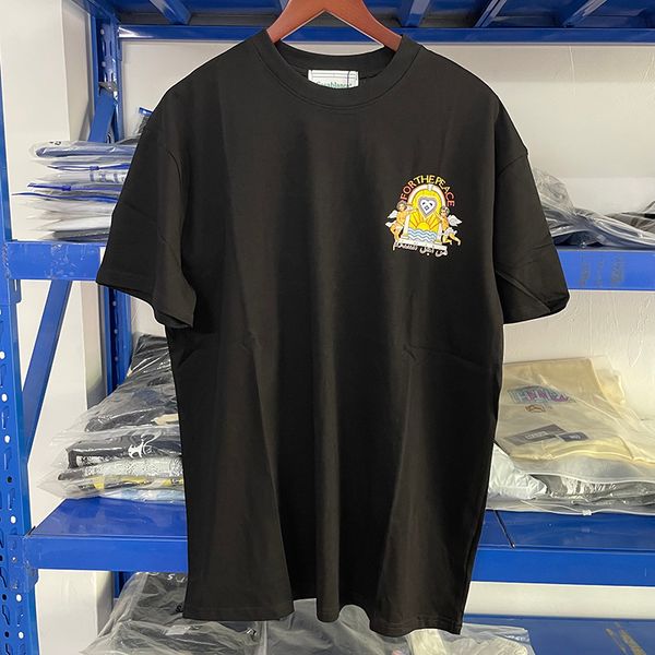 

23ss summer new letter print t shirt 1 cotton fashion tee men clothing, Black;brown