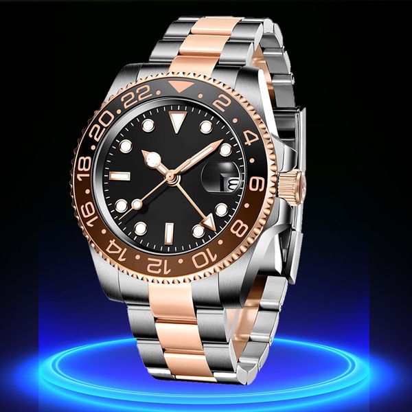 

gmt watch man movement designer watches casual montre de luxe fashion aaa watch 40mm sapphire glass dhgate wrist watches orologio uomo, Slivery;brown