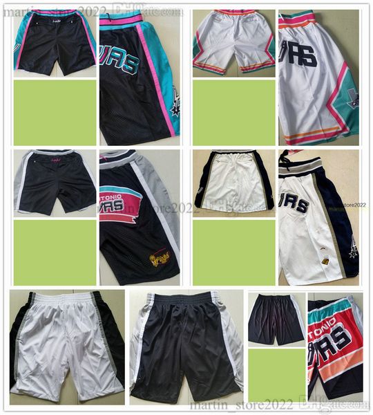 

basketball shorts tim 21 duncan david 50 robinson victor 1 wembanyama jeremy 10 sochan keldon 3 johnson training game sports pants mens size, Black