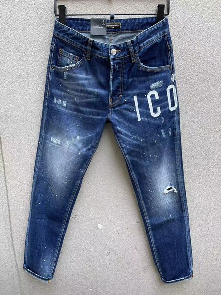 

dsq phantom turtle jeans men jeans mens luxury designer jeans skinny ripped cool guy causal hole denim fashion brand fit jean man washed pan, Blue