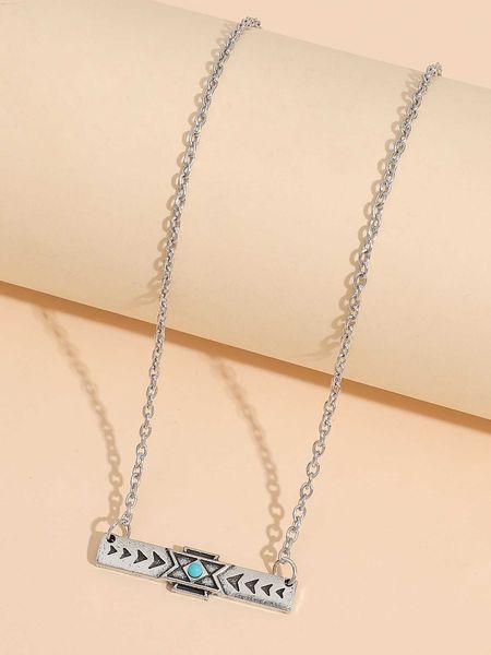 

women's fashion accessories turquoise decor necklace, Silver