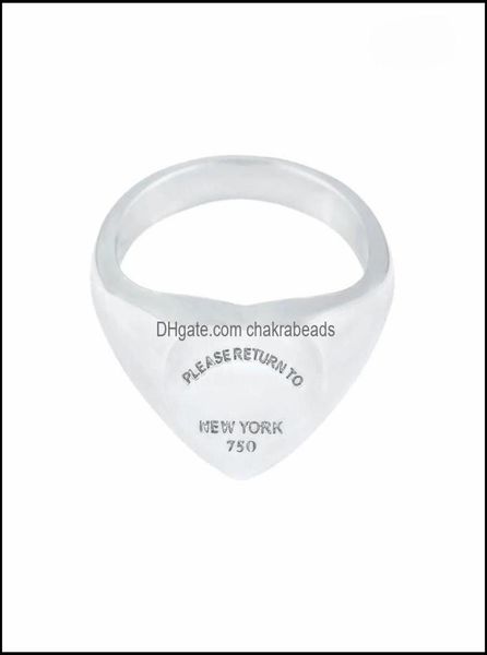 

band rings jewelry t edition stainless women mens ring please return to new york heart gold sier ros dhfag8365905, Silver